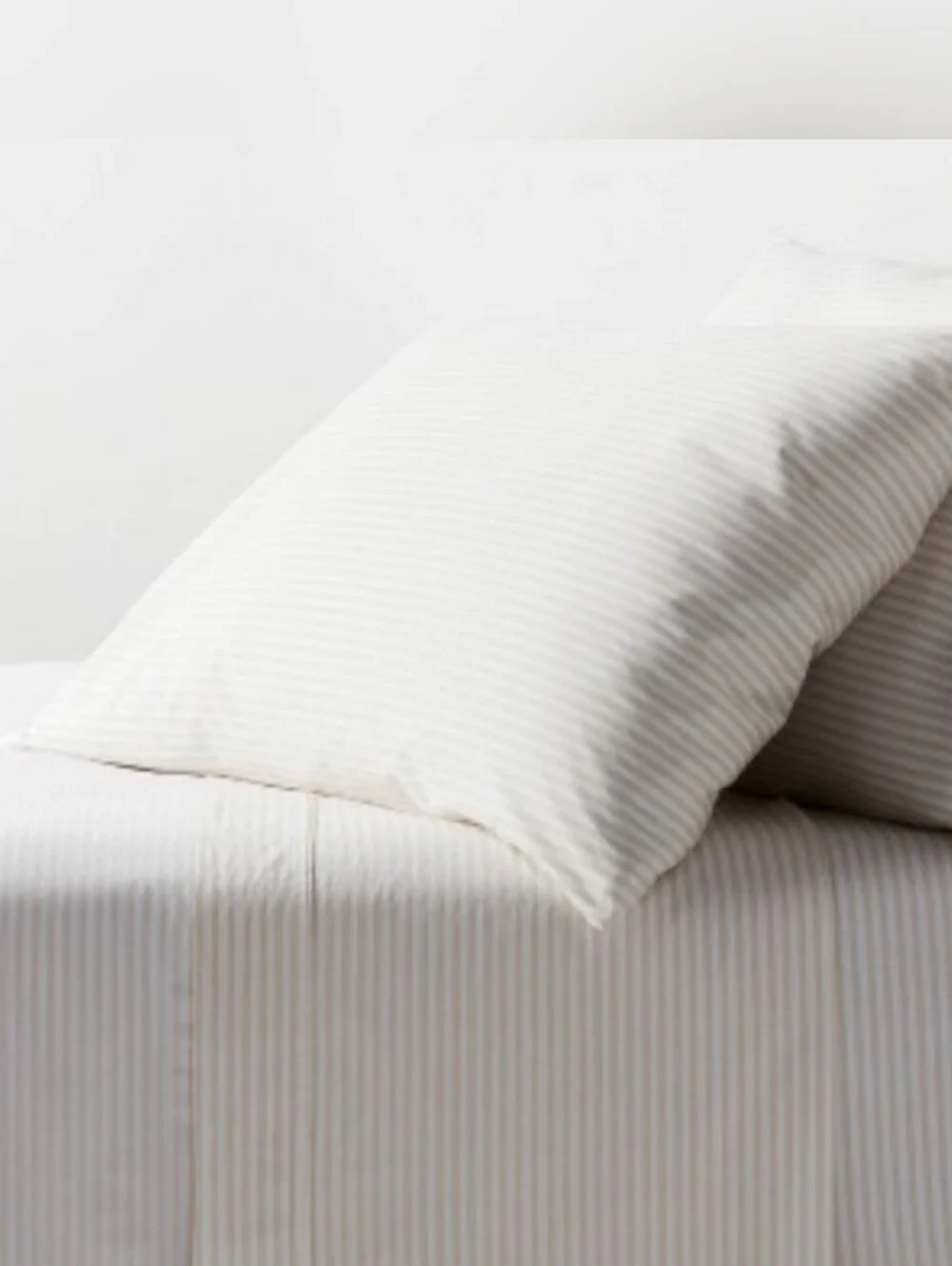 Threshold King Organic Percale Sheet Set Khaki/ White Stripe -
